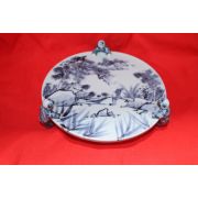 명품-이마리 청화백자산수문 동자 차반