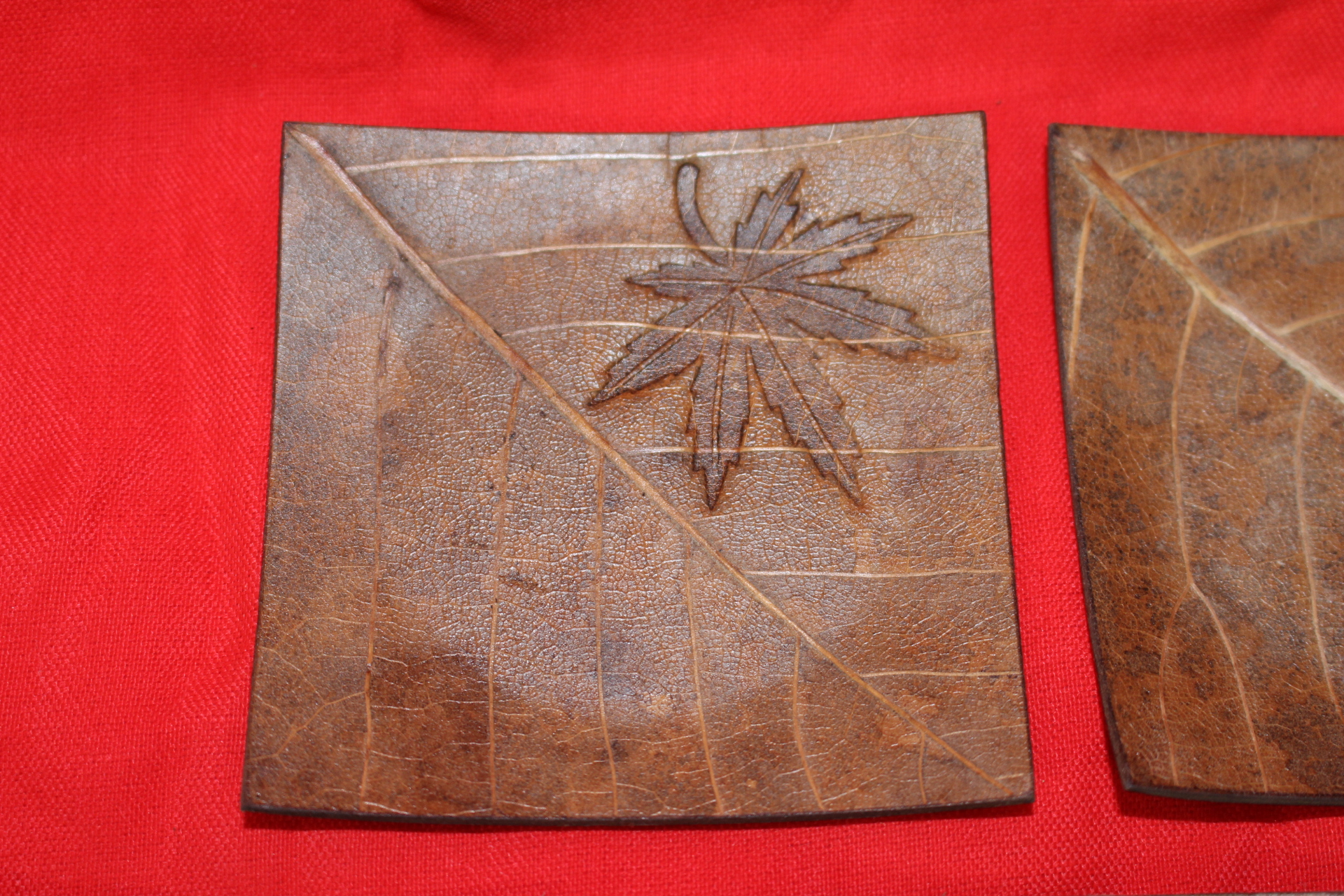 실제나뭇잎으로 만든 차반 5점셋트