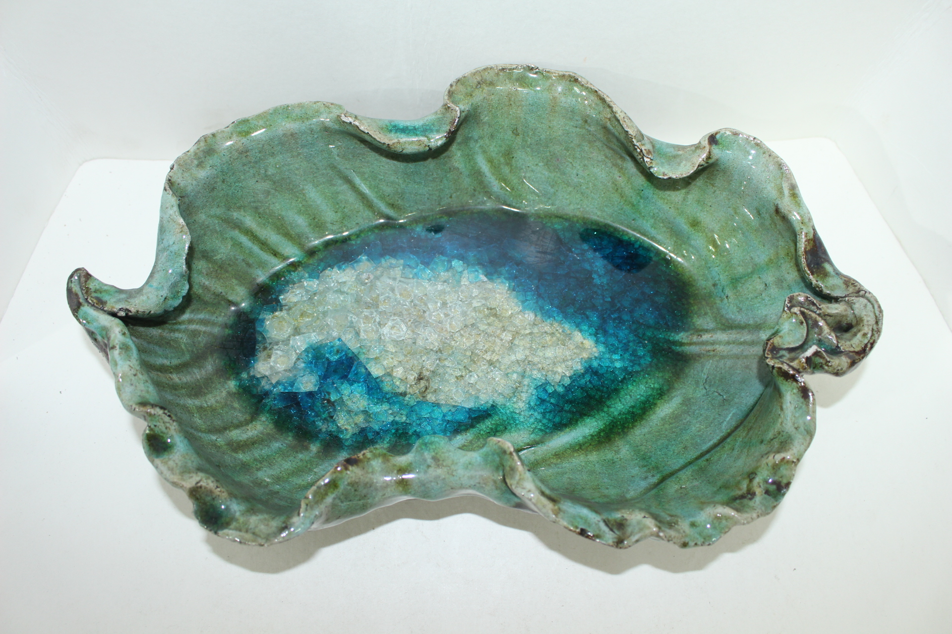 골동-연대가좋은 청자 나뭇잎모양 수반