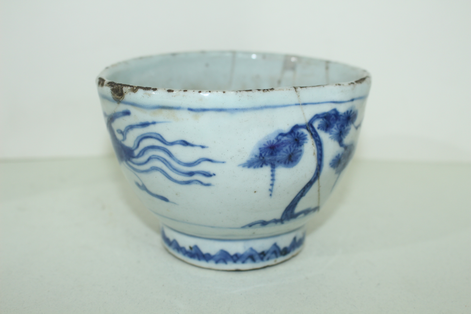 에도시기 양촌고이마리 청화백자노송학문 말찻잔