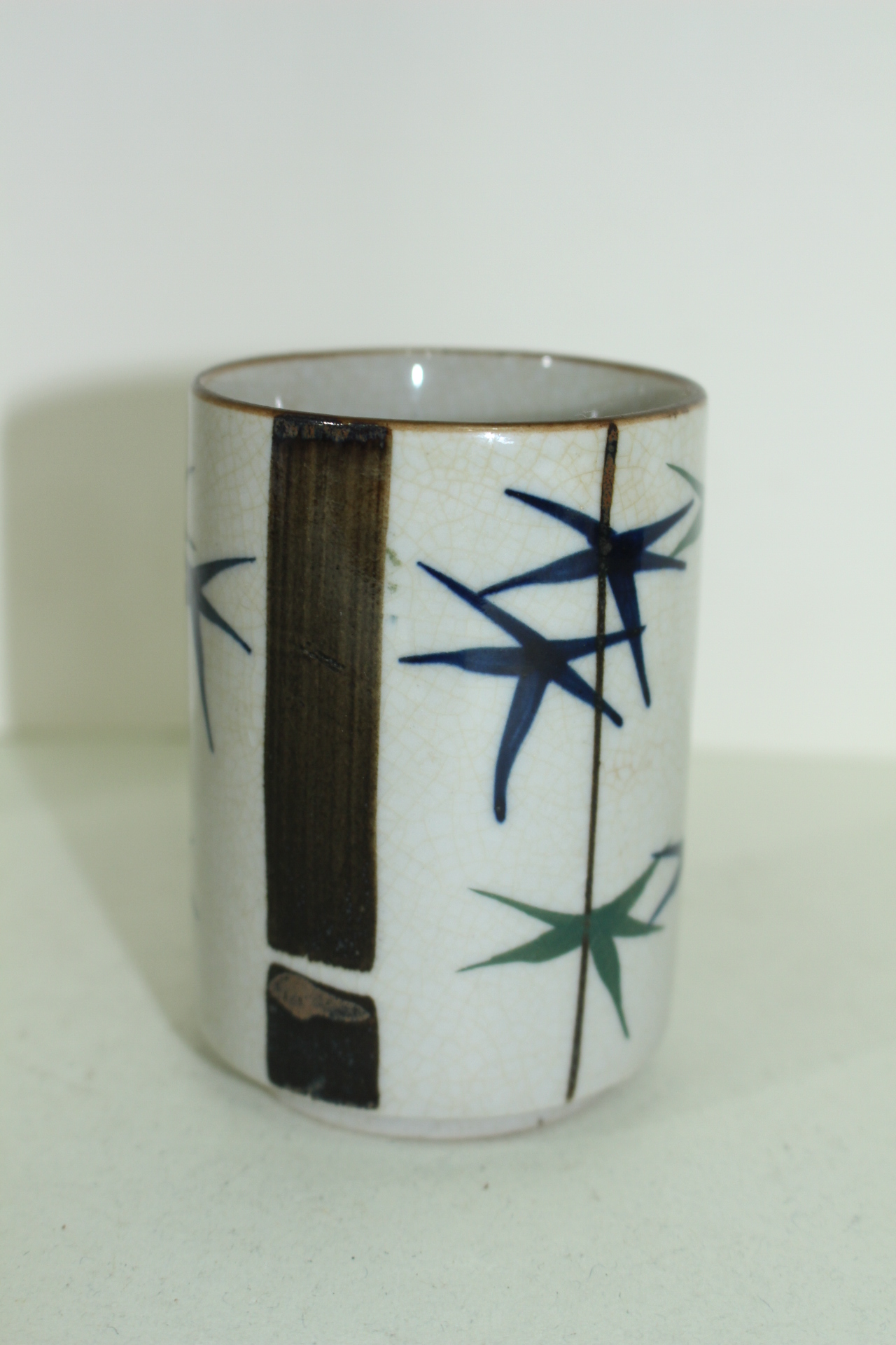 철화청자 죽문 통잔