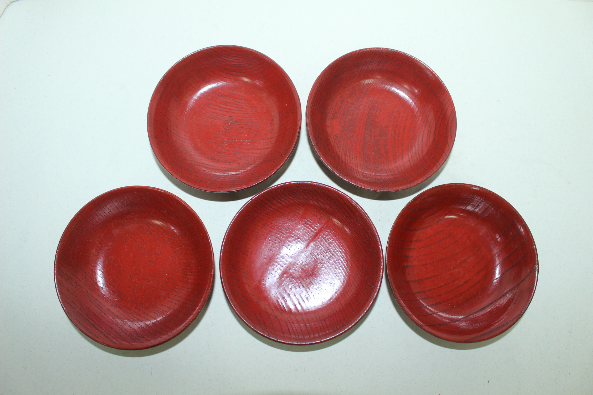 원목나무에 주칠이된 완 5점