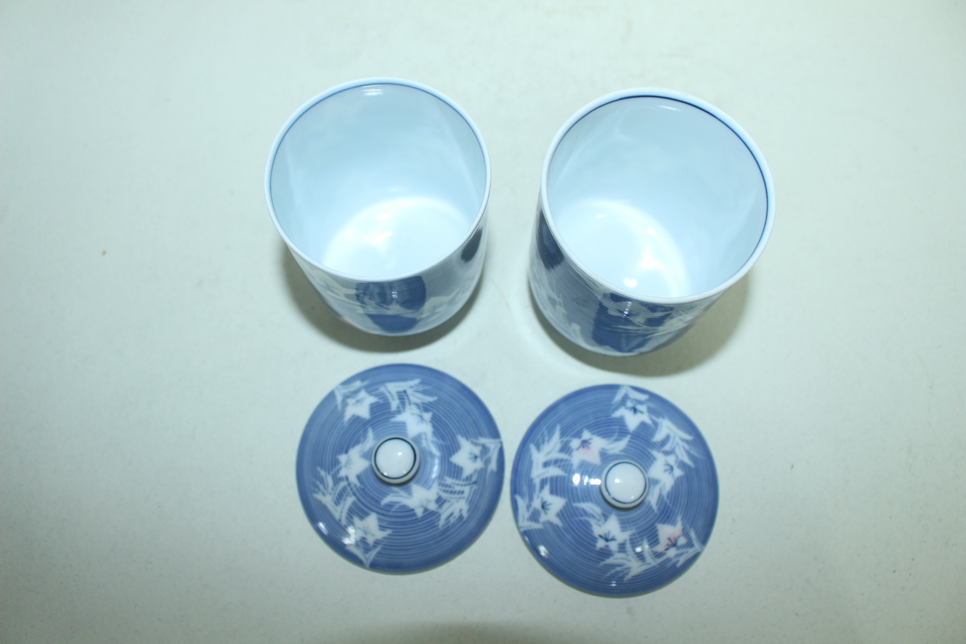 청화백자 진사화문 부부잔셋트