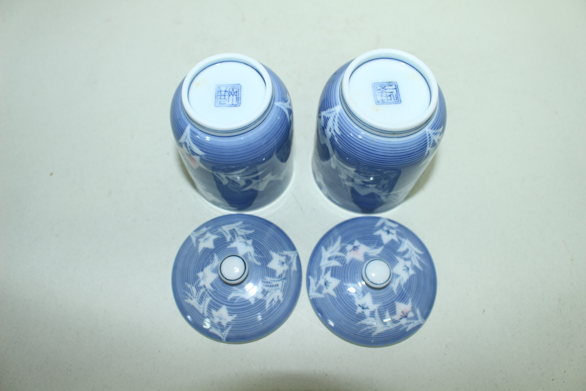 청화백자 진사화문 부부잔셋트