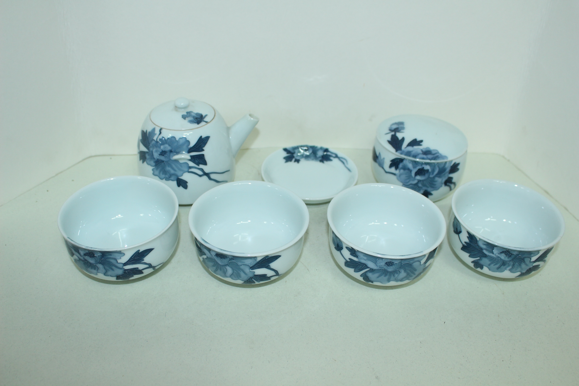 연대가좋은 이마리 청화백자양각화문 다관셋트