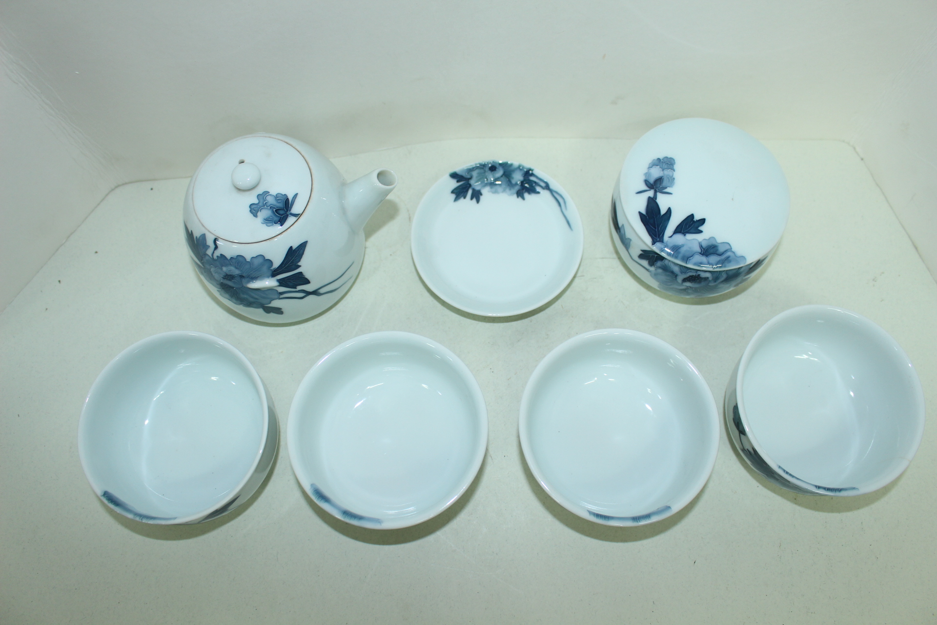 연대가좋은 이마리 청화백자양각화문 다관셋트