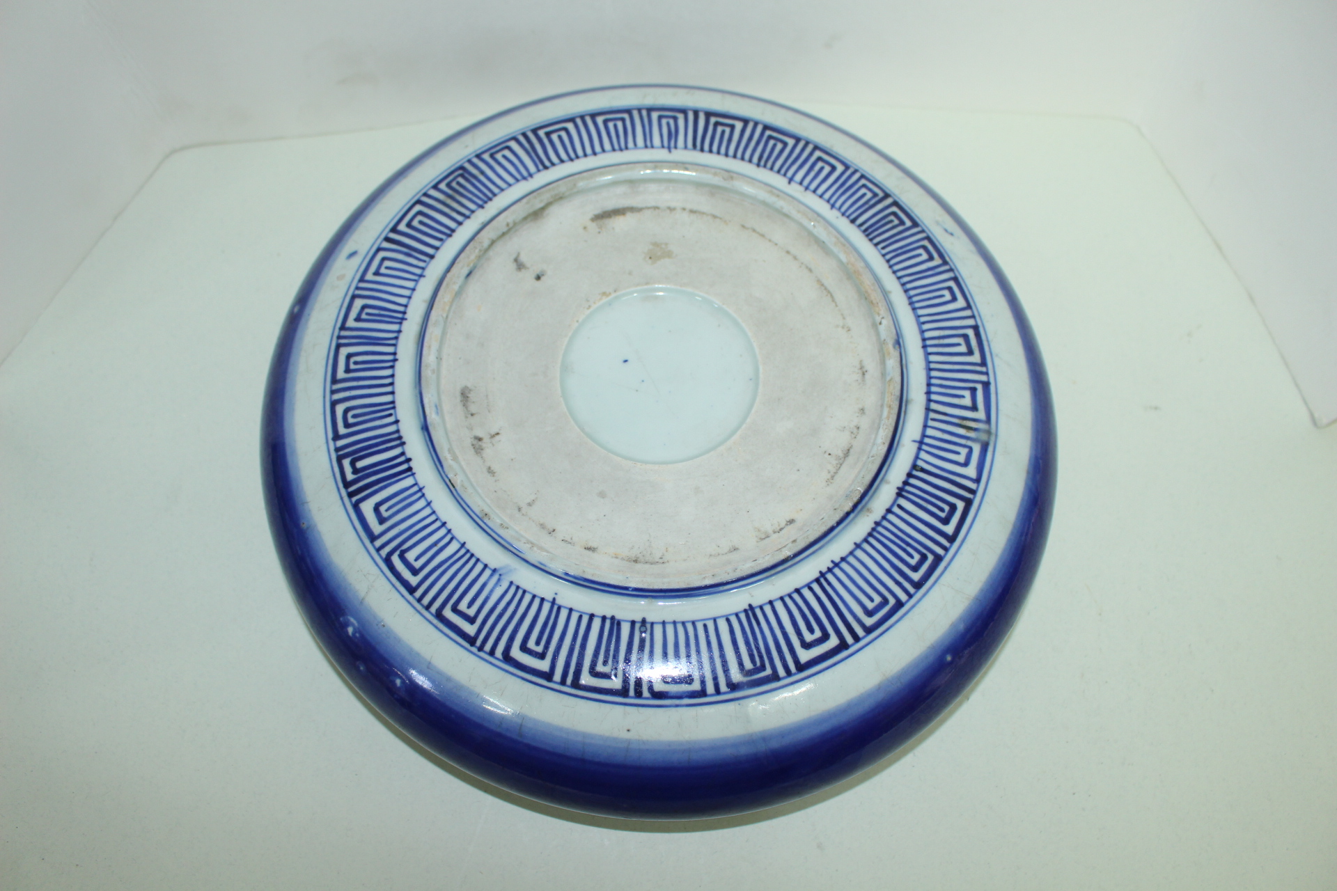 대형크기의 100년이상된 청화백자 화문 수완