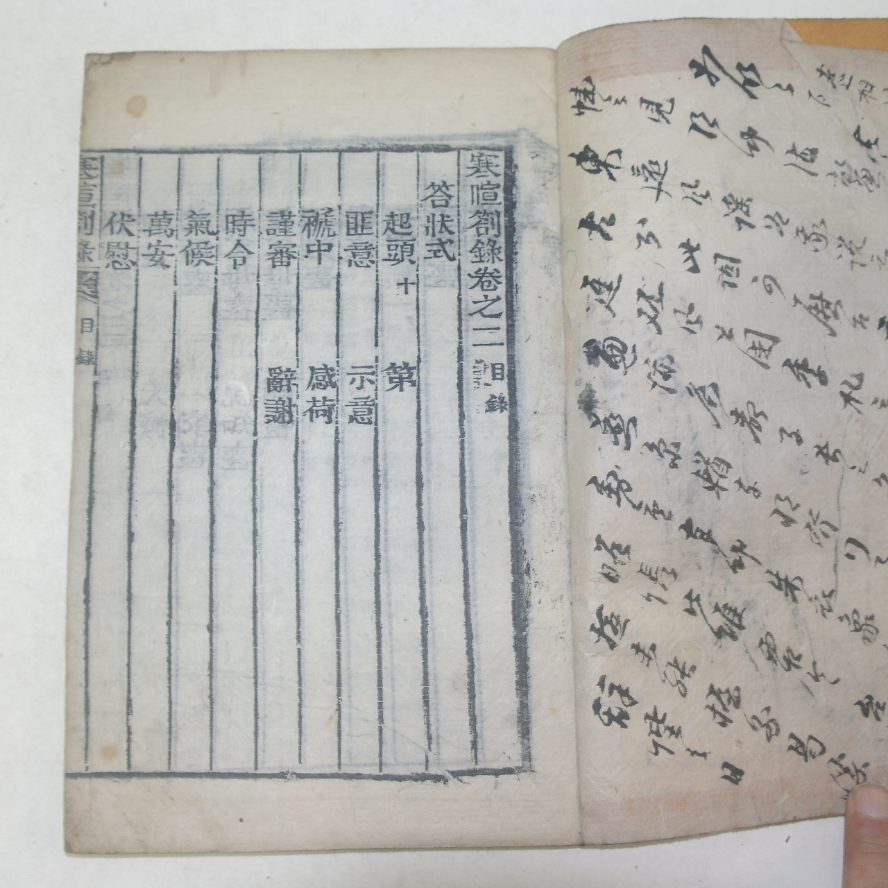 목판본 한휜차록(寒휜箚錄)권2,3  1책