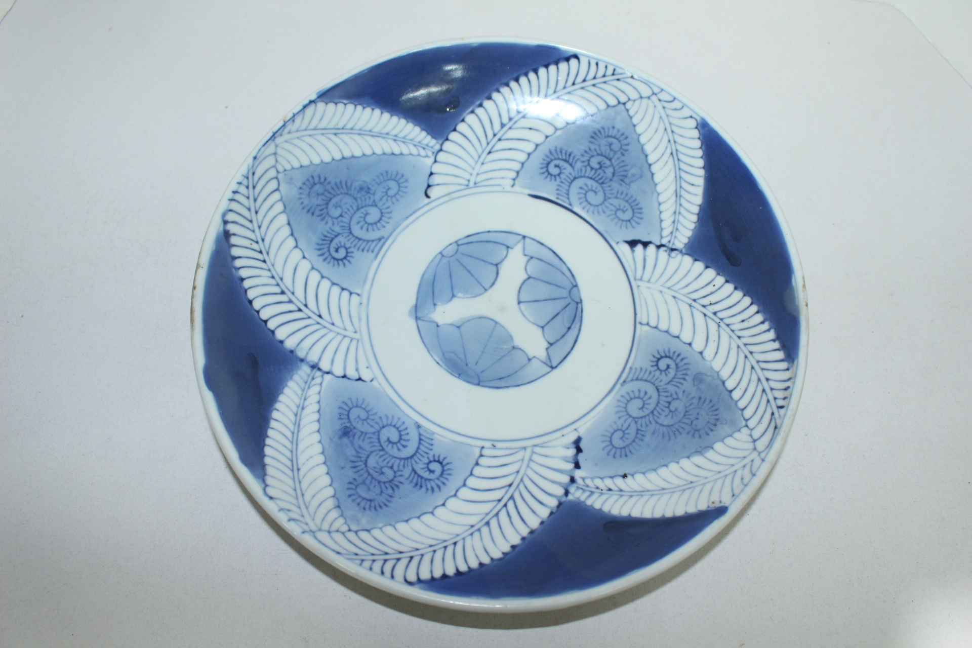 100년이상된 청화백자 추상화문 완