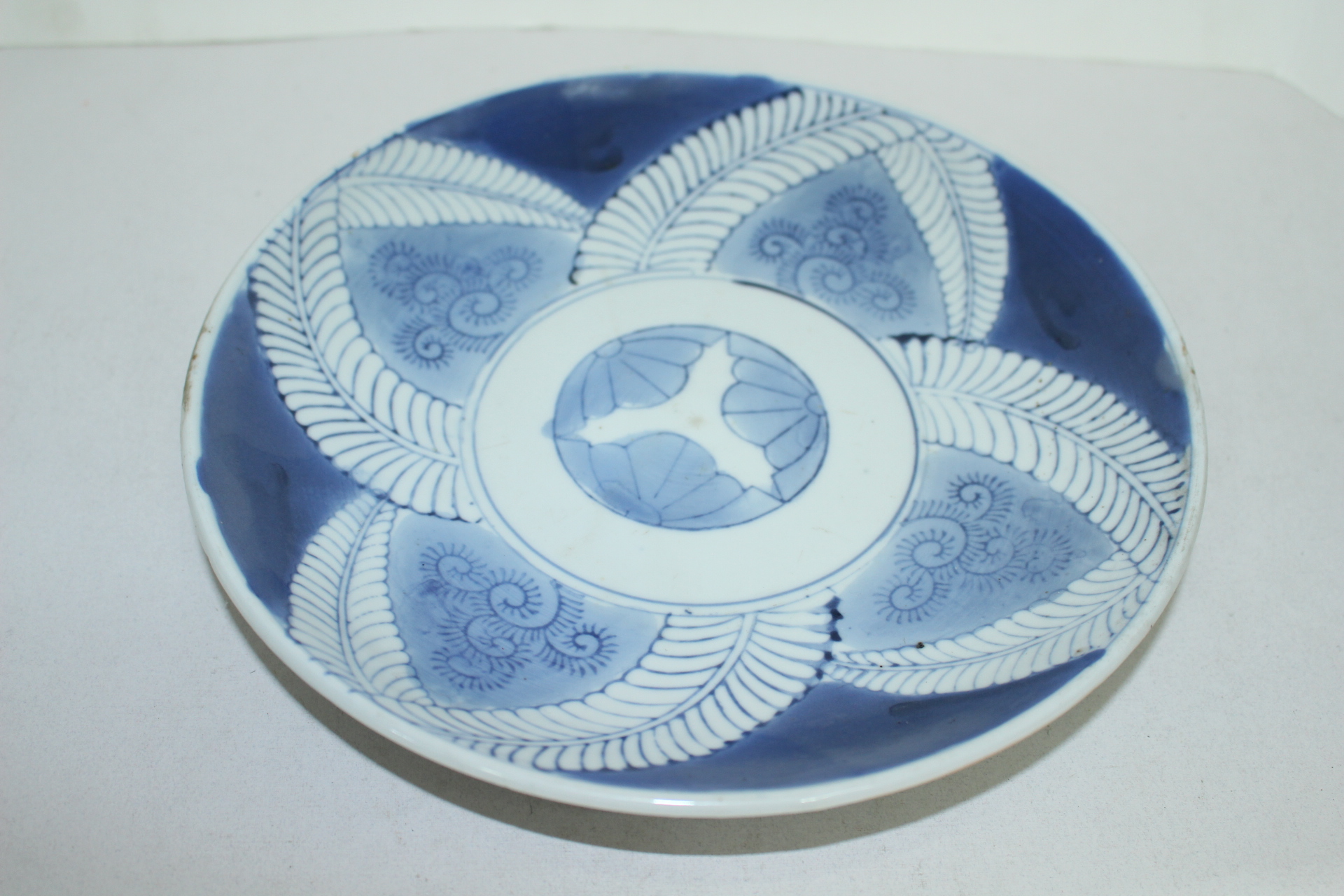 100년이상된 청화백자 추상화문 완