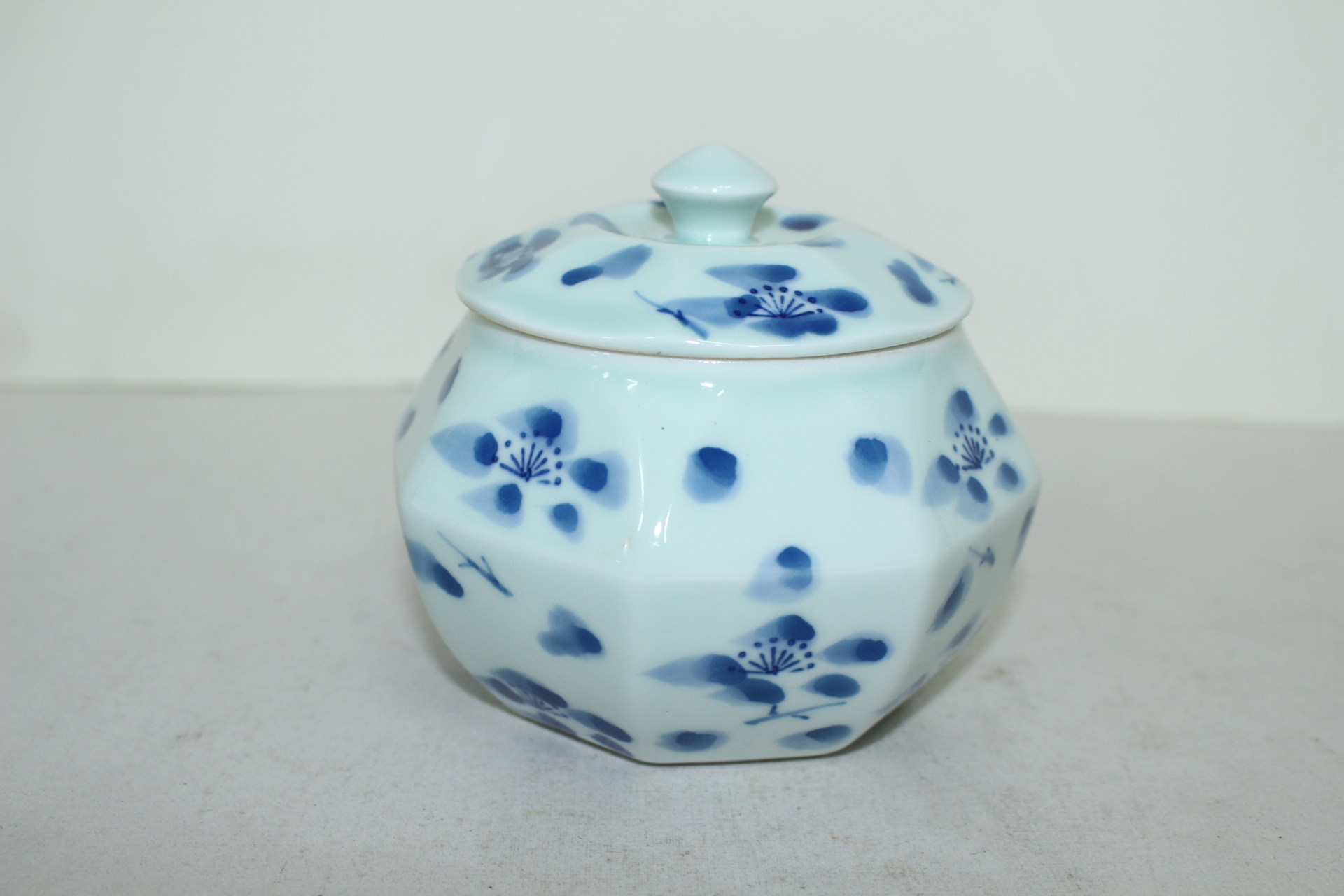 이마리 청화배가 화문 각진 합