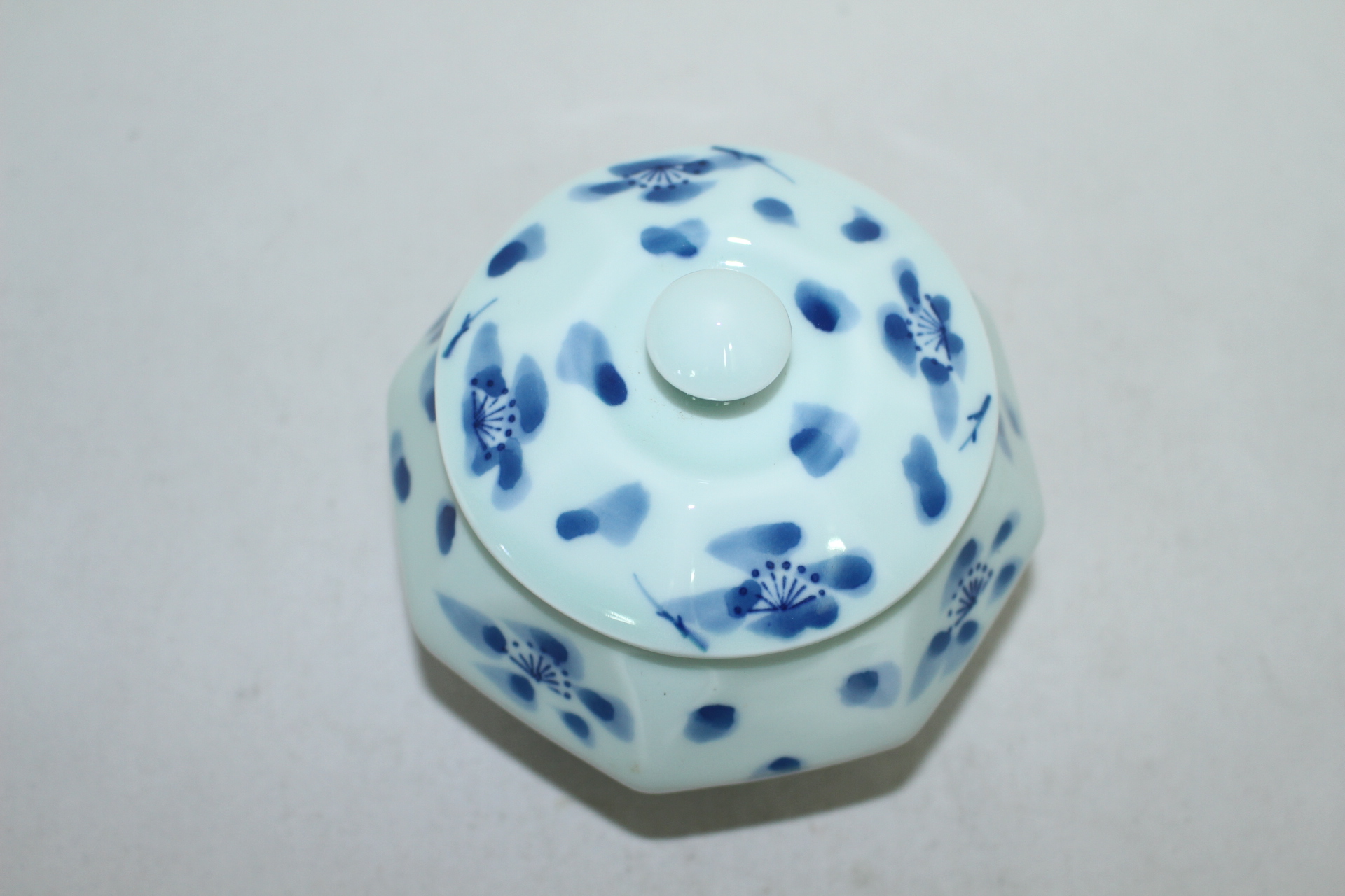 이마리 청화배가 화문 각진 합