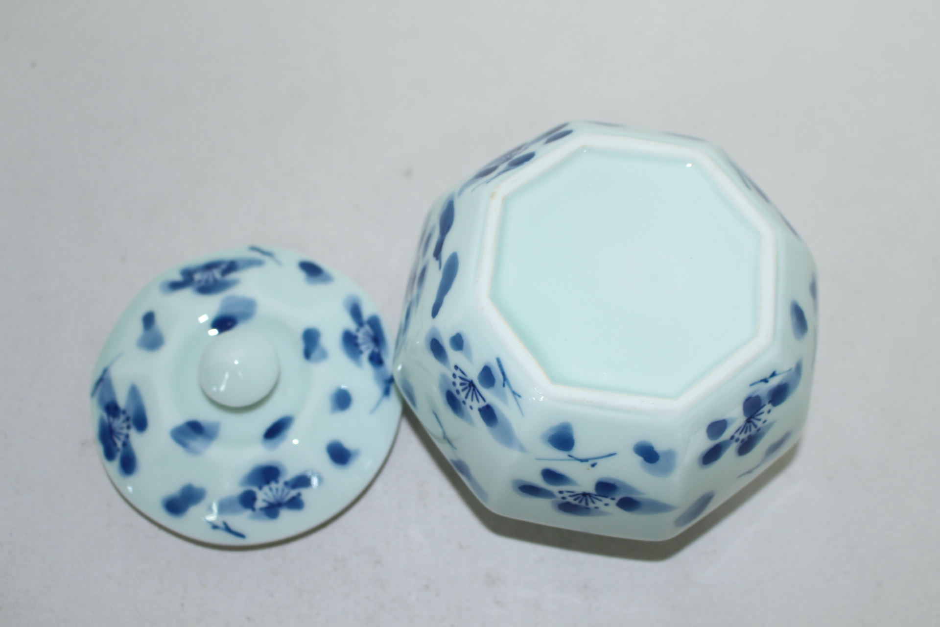 이마리 청화배가 화문 각진 합