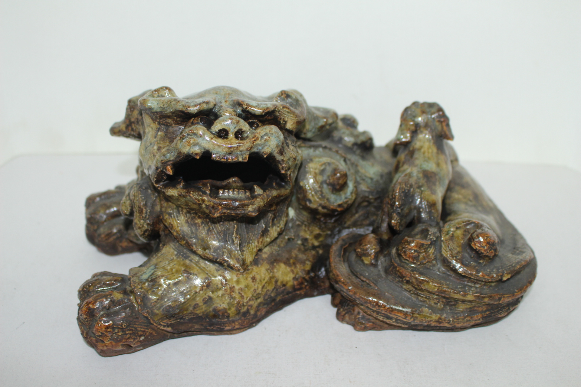 연대가좋은 골동 시가라끼 청자 해태조각상