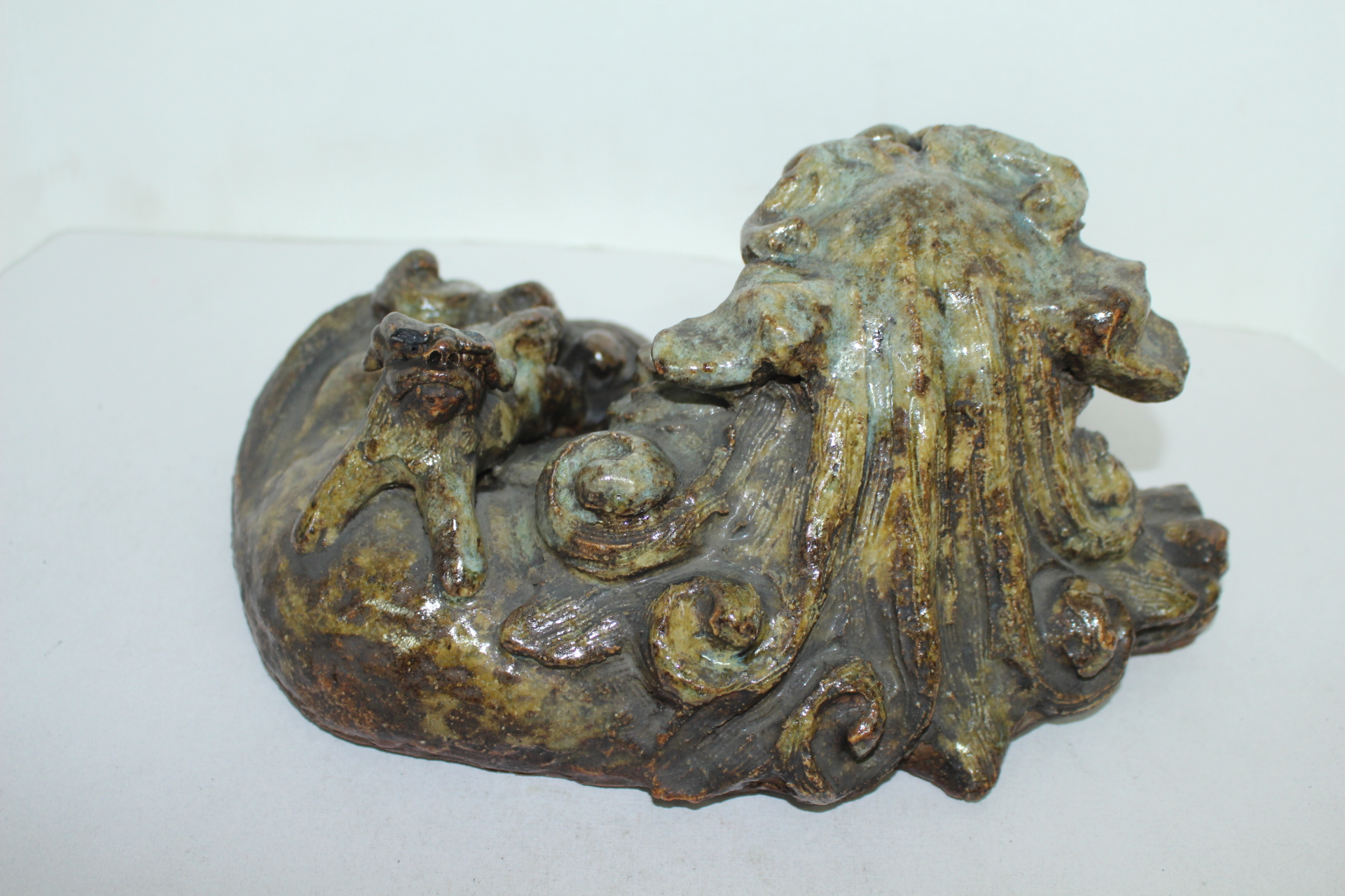 연대가좋은 골동 시가라끼 청자 해태조각상