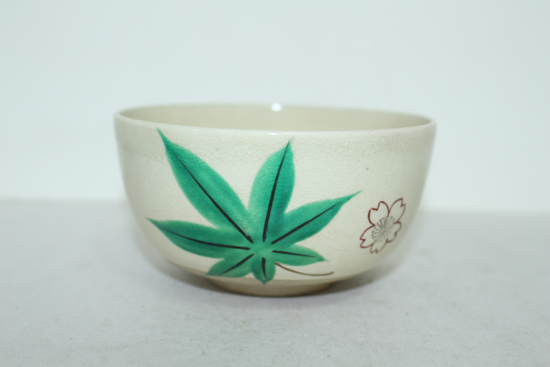 사스마 분청자 청화단풍잎문 말찻잔