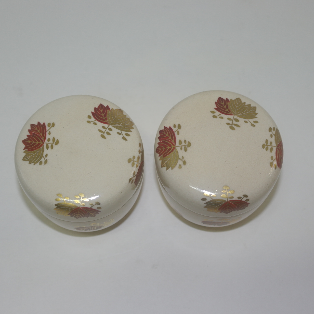 명품-사스마분청자 금채화문 향합 2점셋트