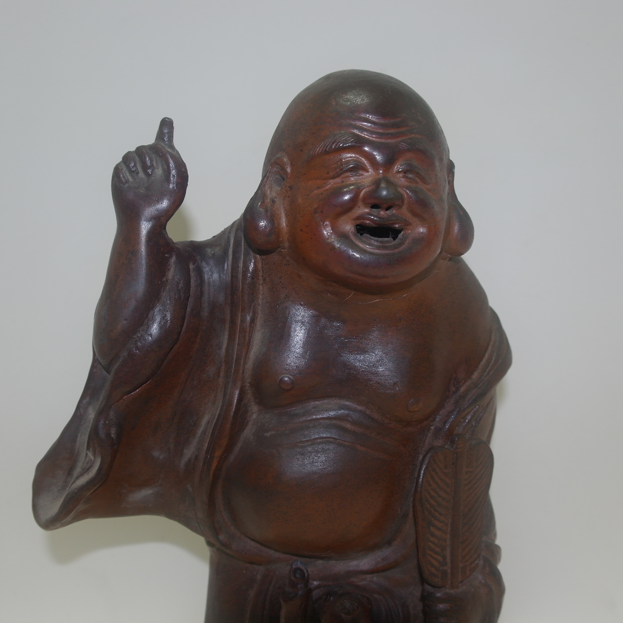 비젠야끼(備前) 청자 동자 달마대사 조각상