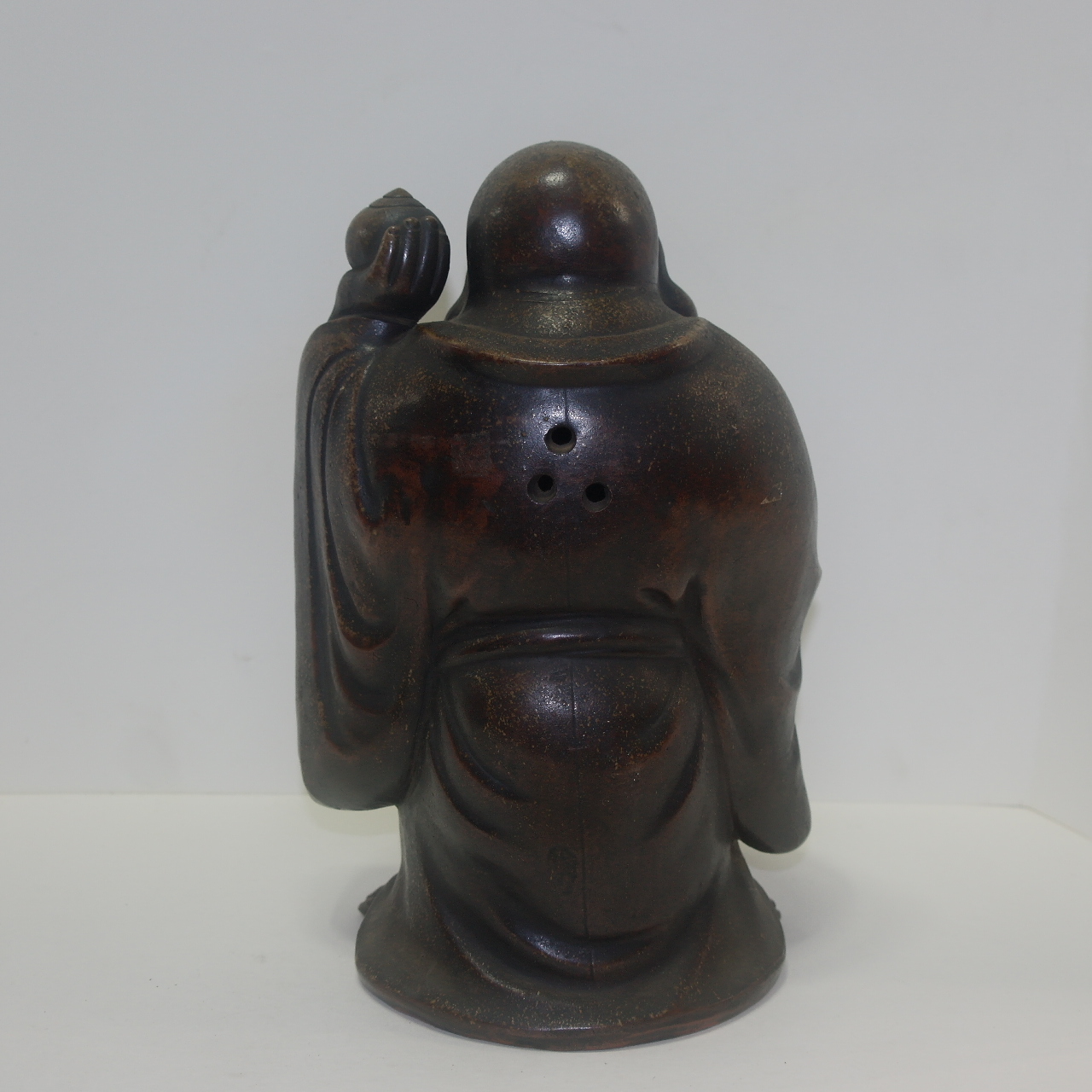 비젠야끼 청자 복숭아를든 달마대사 조각상