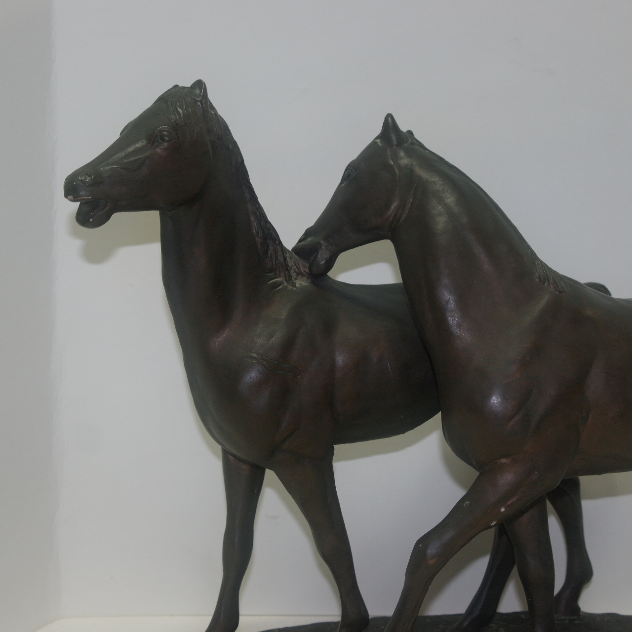 아주묵직한 쌍마 말 조각상