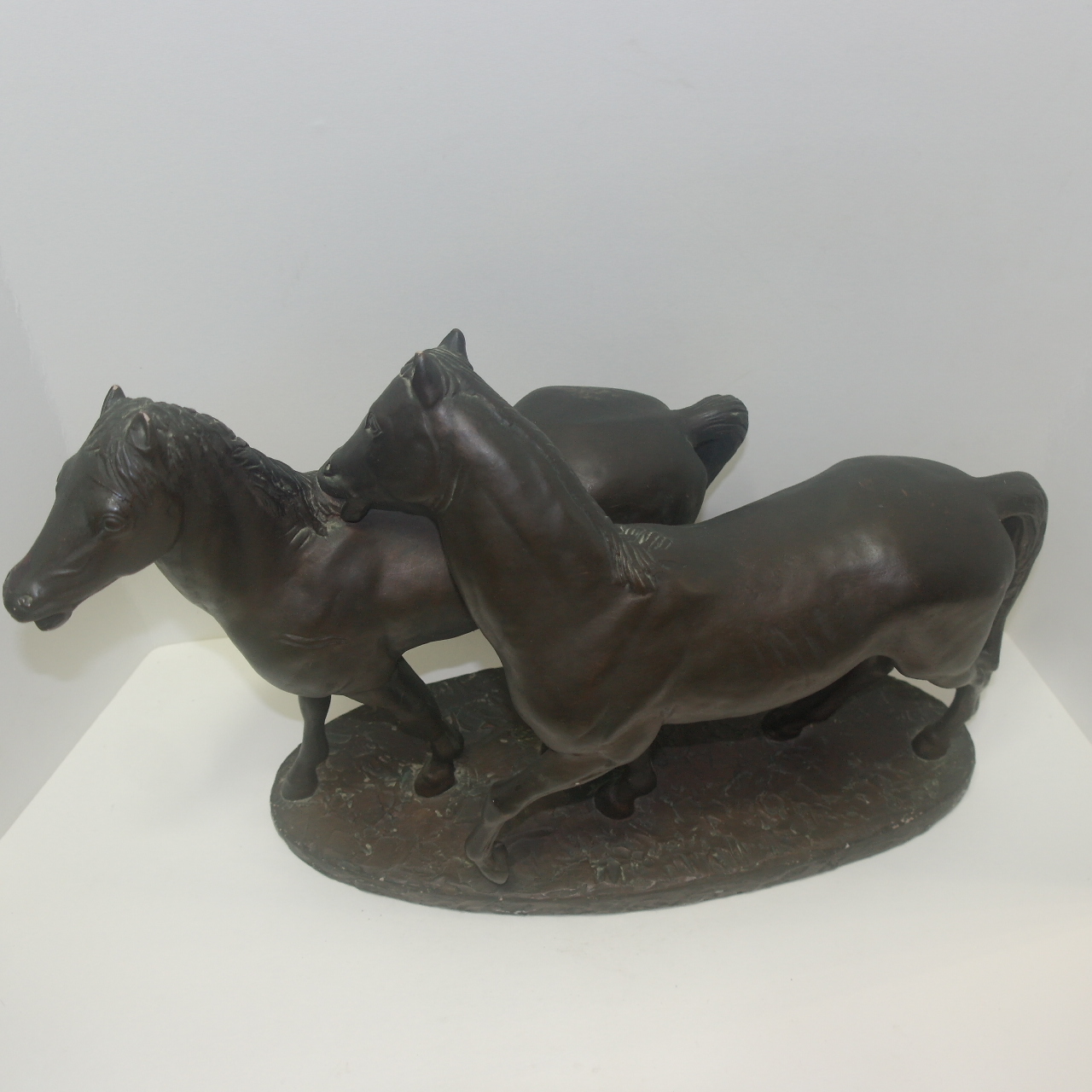 아주묵직한 쌍마 말 조각상