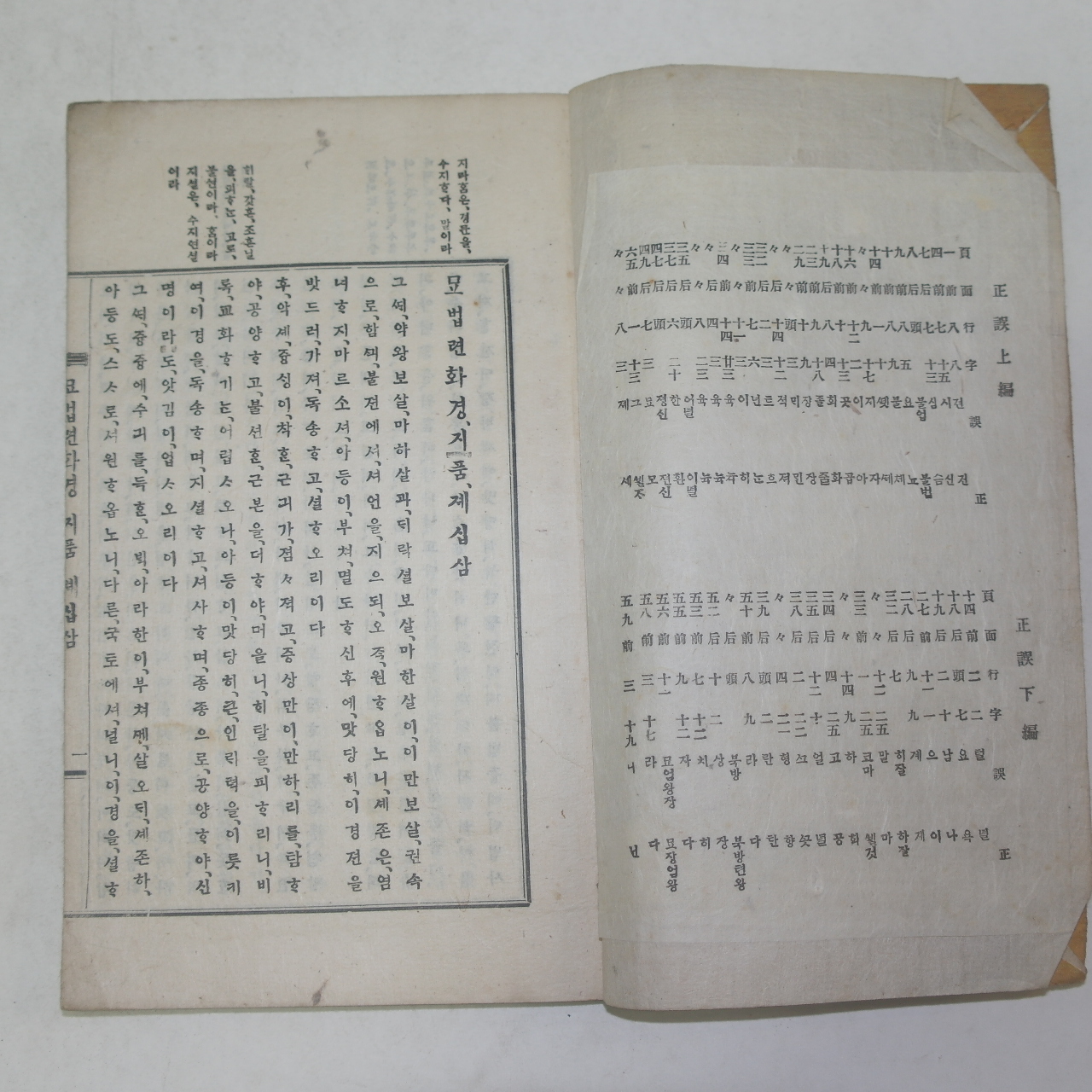 1919년 경성간행 순한글본 불경 언문번역 법화경 하권 1책