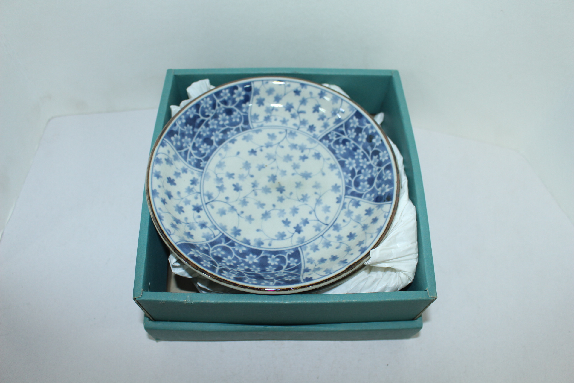 이마리 청화백자 초화문 미사용화문완 5점셋트