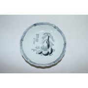 연대가좋은 청화백자 노송산수문 화형완