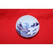 100년이상된 청화백자금채 산수문 잔