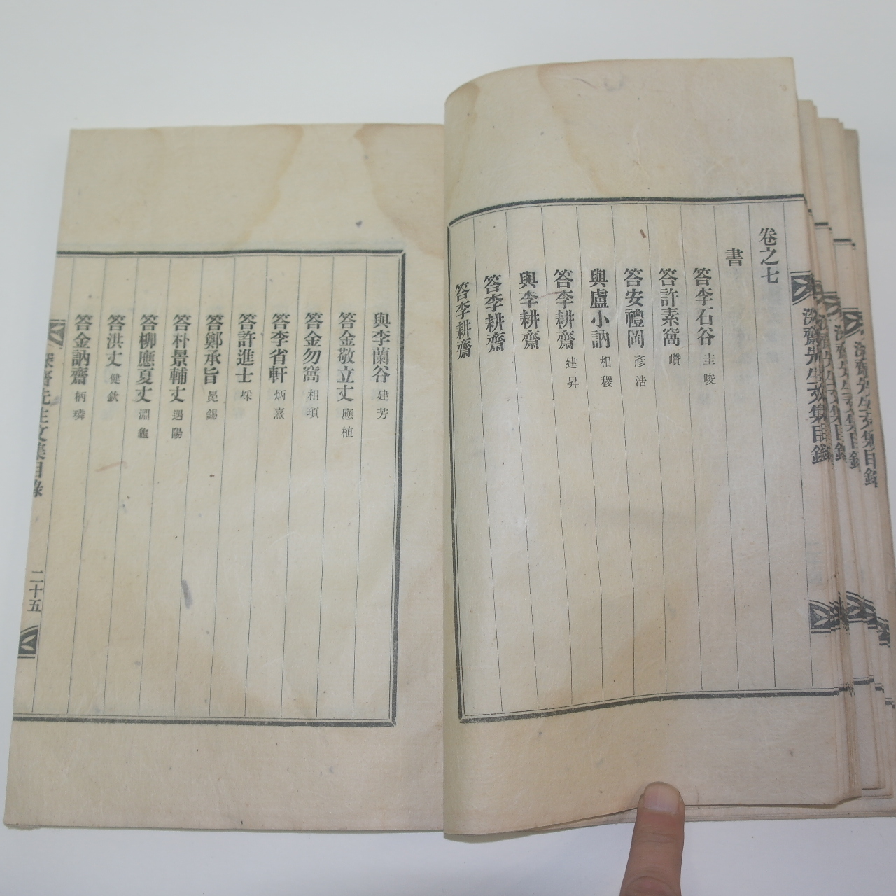 1935년 조긍섭(曺兢燮) 심재선생문집(深齋先生文集) 목록 1책