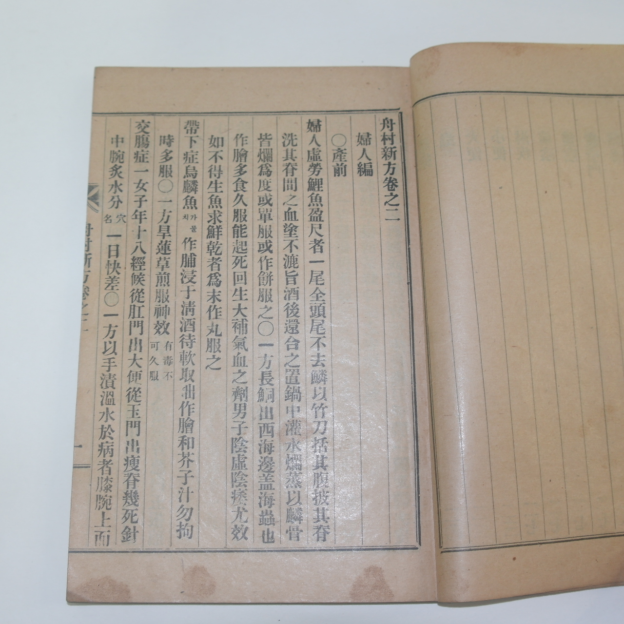 1930년(소화5년) 신만(申曼)저서의 주촌신방(舟村新方)권2,3終  1책