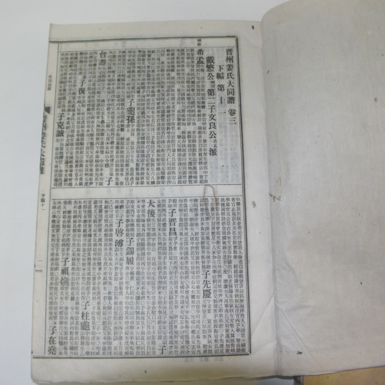 연활자본 진주강씨대동보(晉州姜氏大同譜)권2,3  2책
