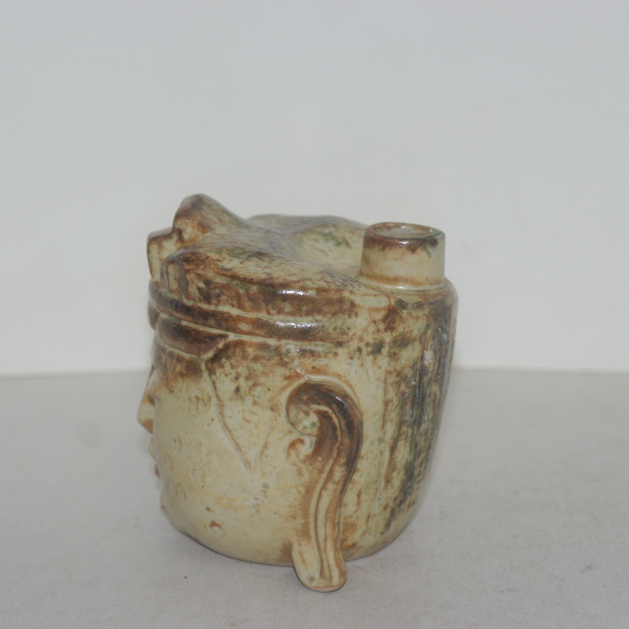 청자 불두모양 주병