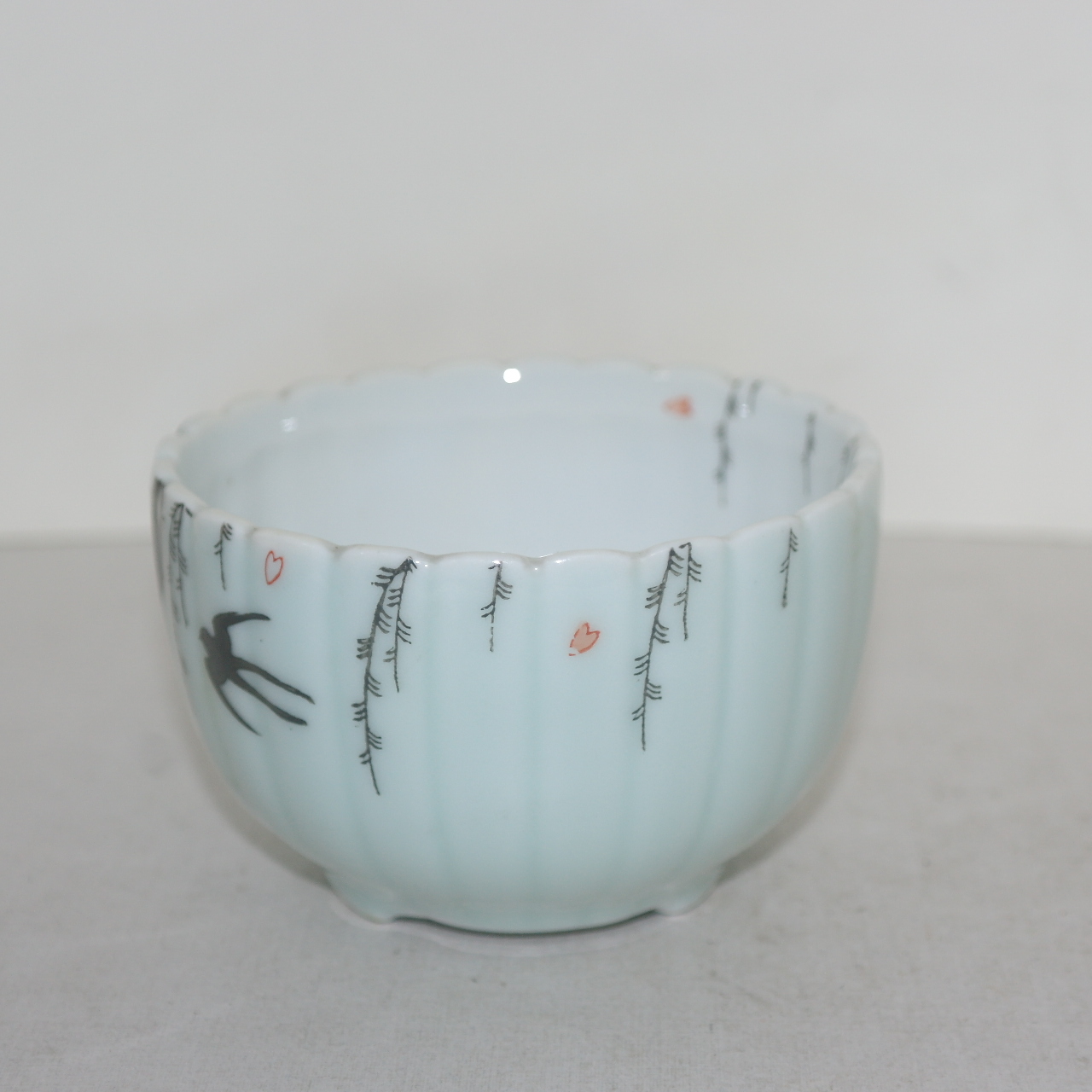 연대가좋은 이마리 백자철화버드나무제비문 향완