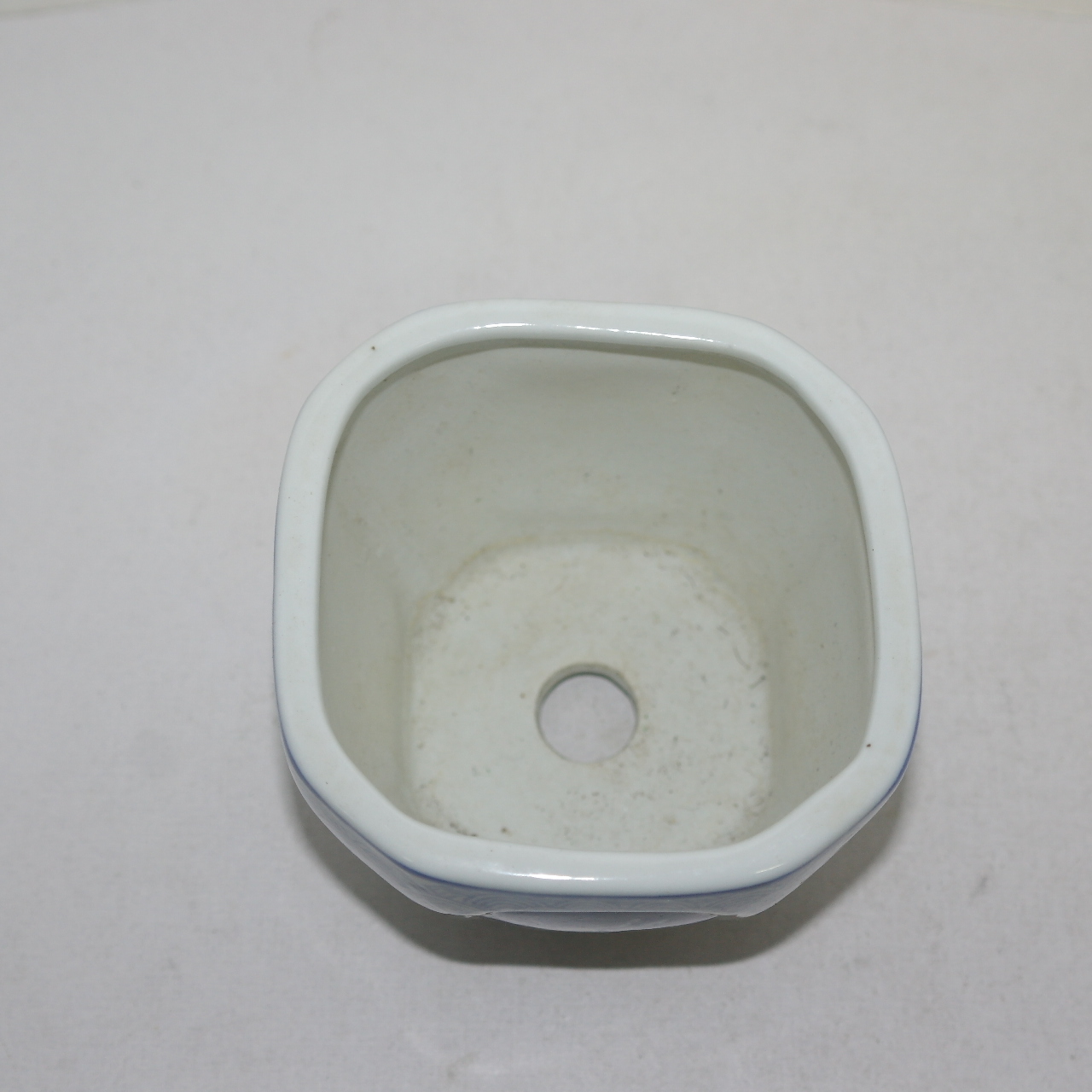 이마리 청화백자 토끼문 화분