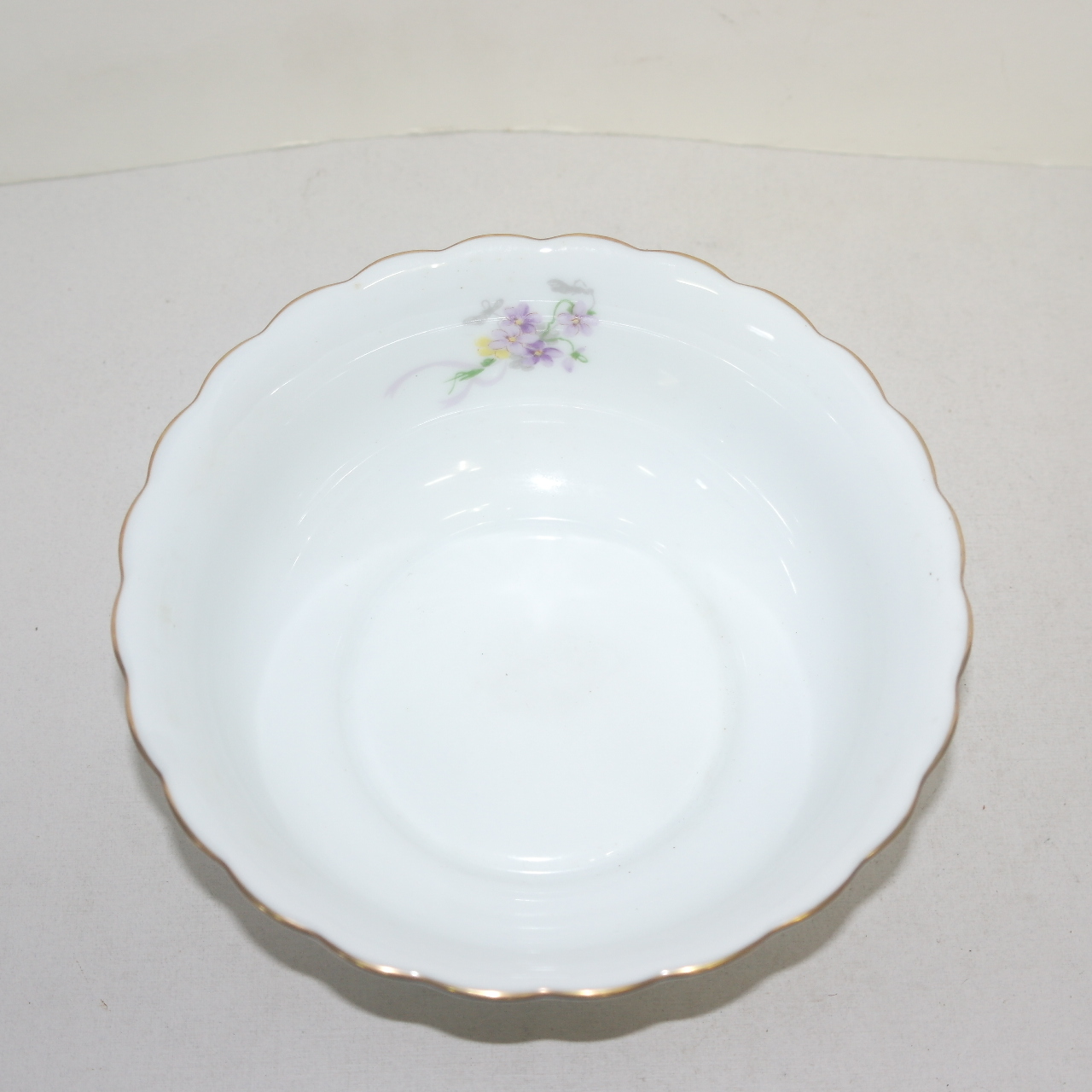 백자 금채진사화문 화형완