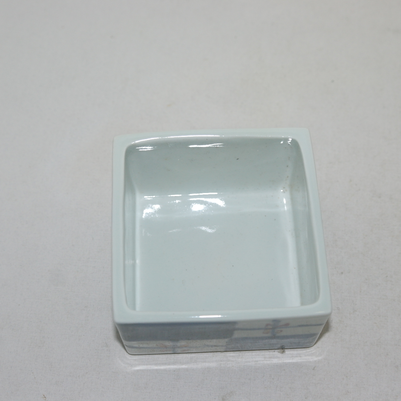 청화백자 진사화문 사각완