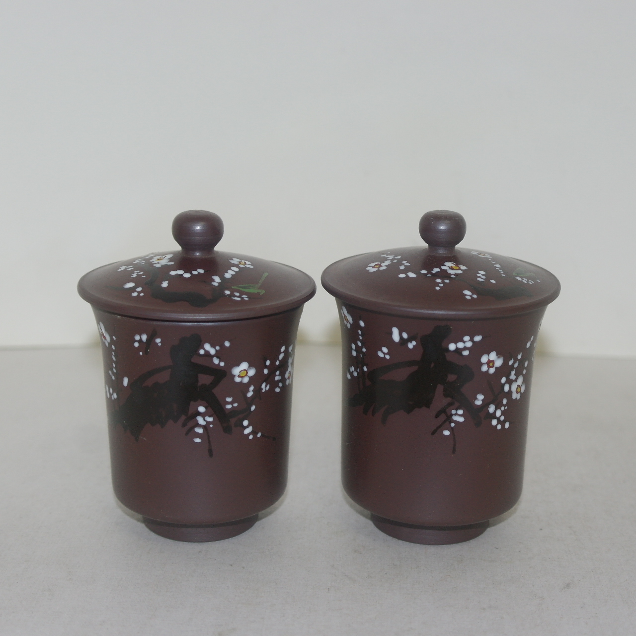 자사청자 백채화문 부부잔셋트