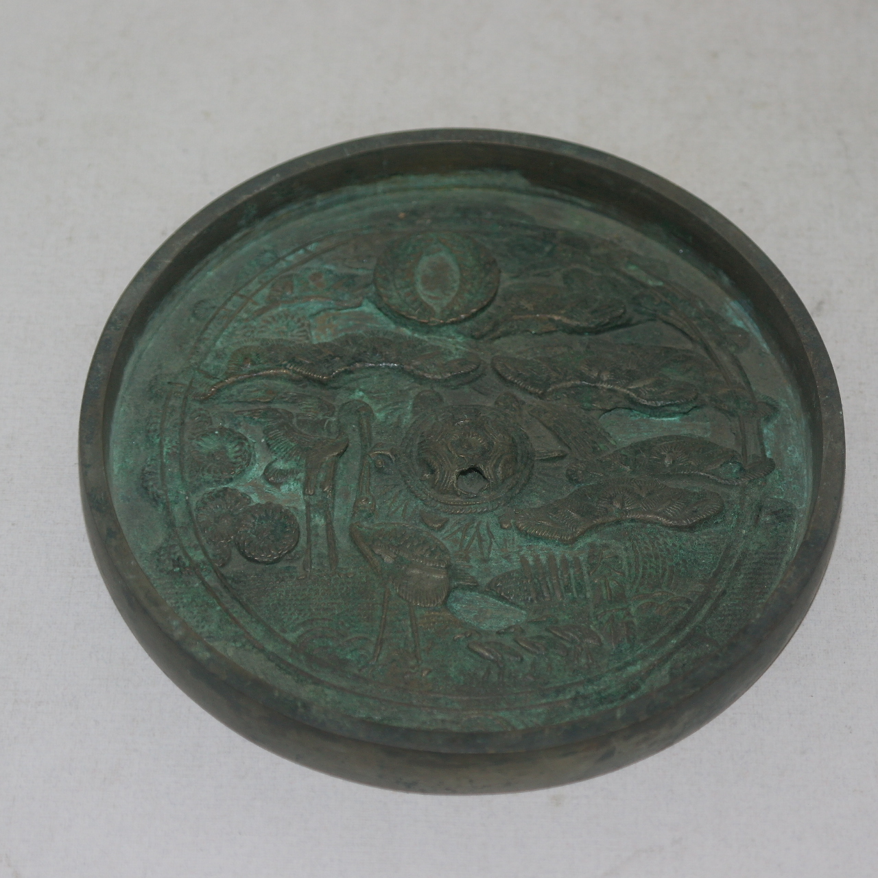 에도시기 청동으로된 십장생문 동경