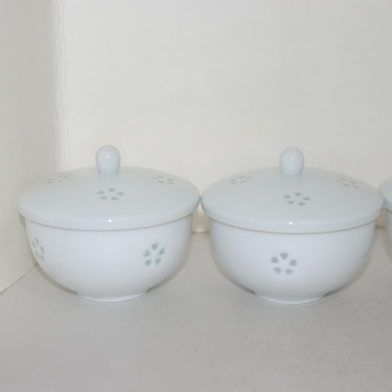 순백자 투각화문 두껑있는 잔 5점셋트