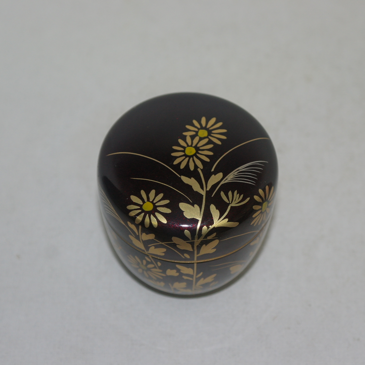 명품-나무에 금채화문된 말차통