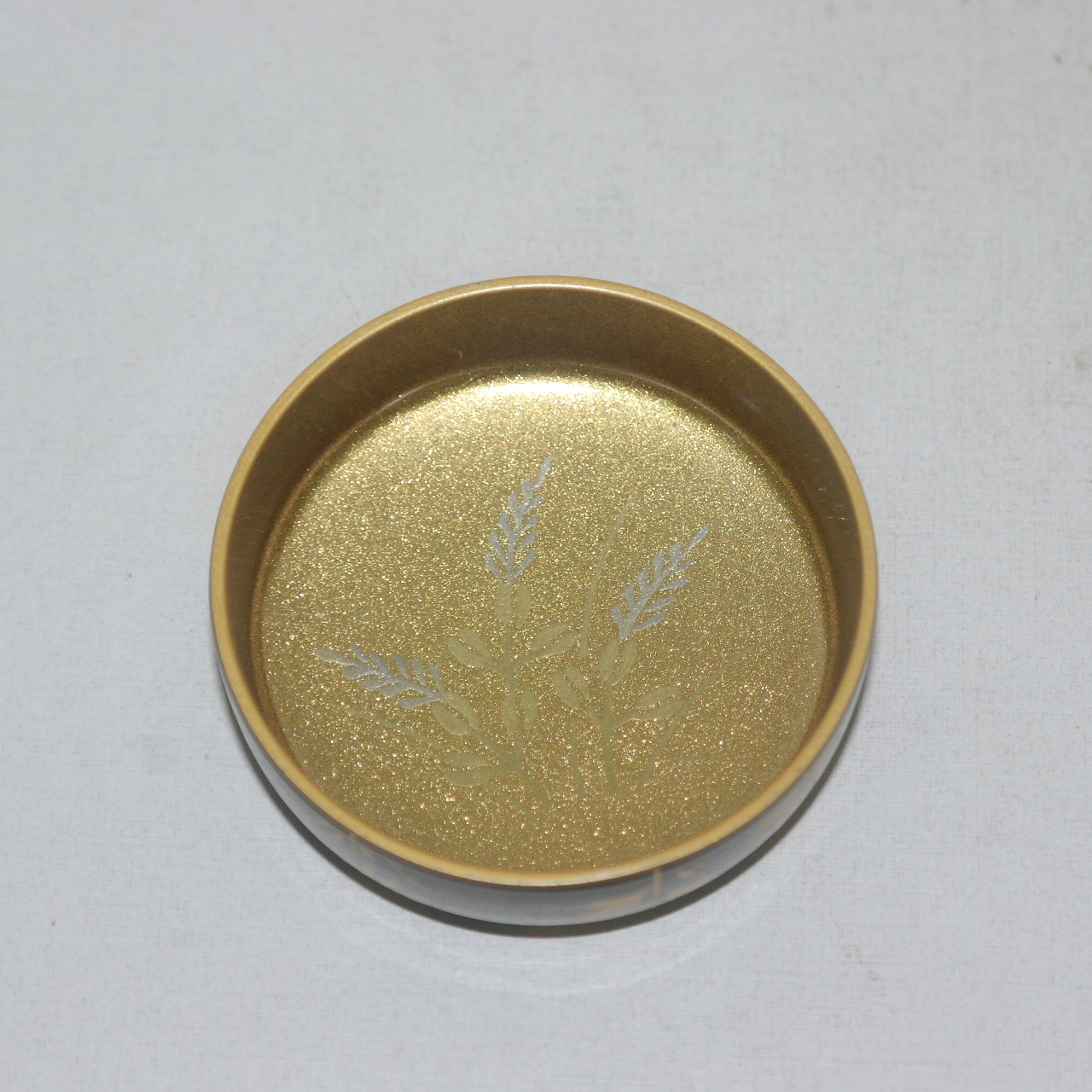 명품-나무에 금채화문된 말차통