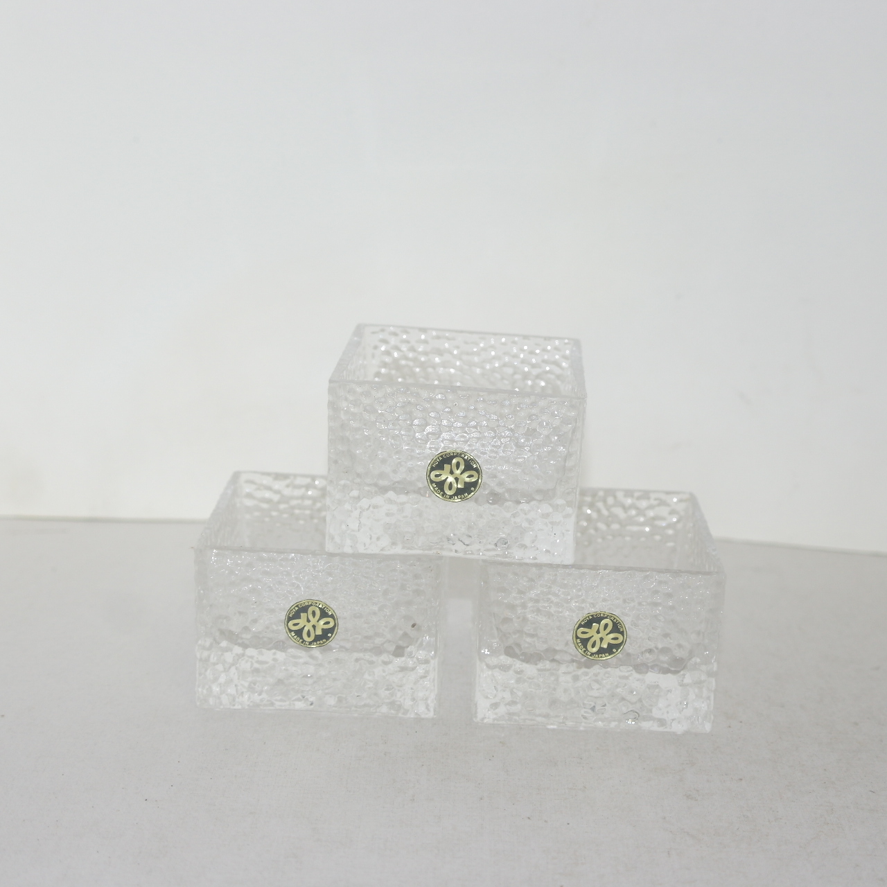 유리로된 사각잔 3점