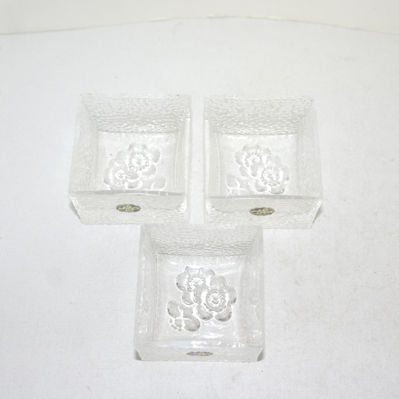 유리로된 사각잔 3점