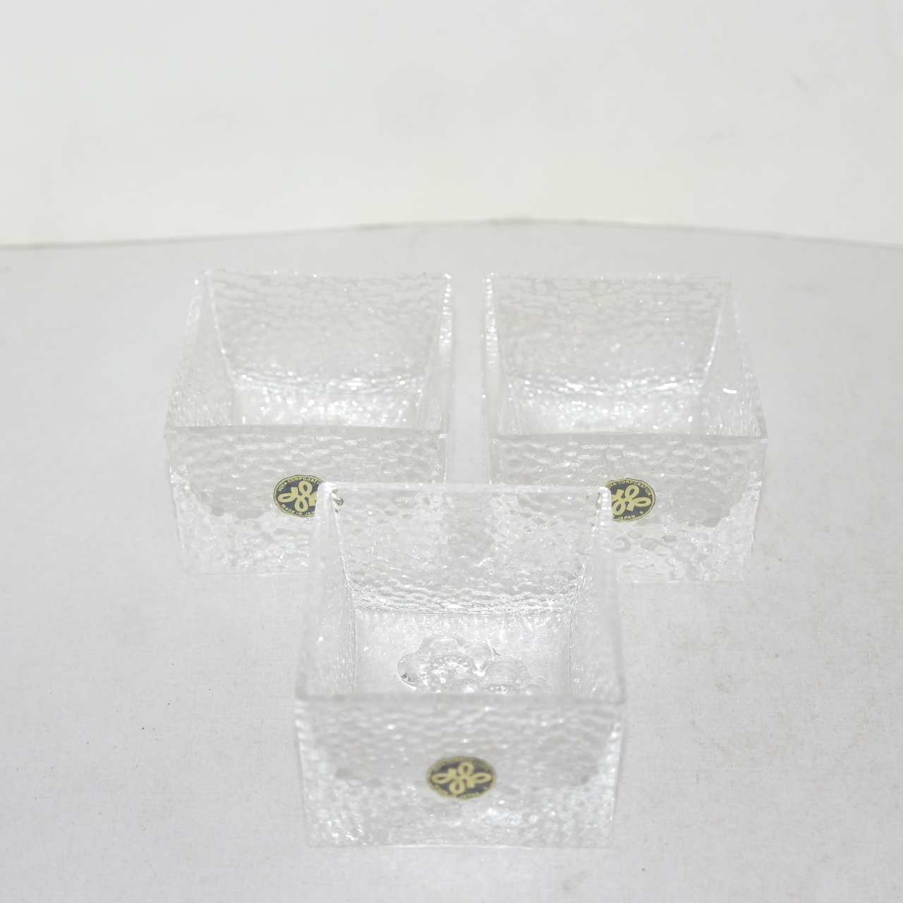 유리로된 사각잔 3점