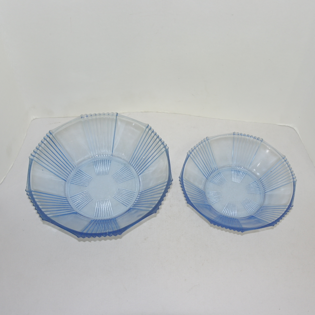 근대사 연대좋은 채색유리 대완 2점