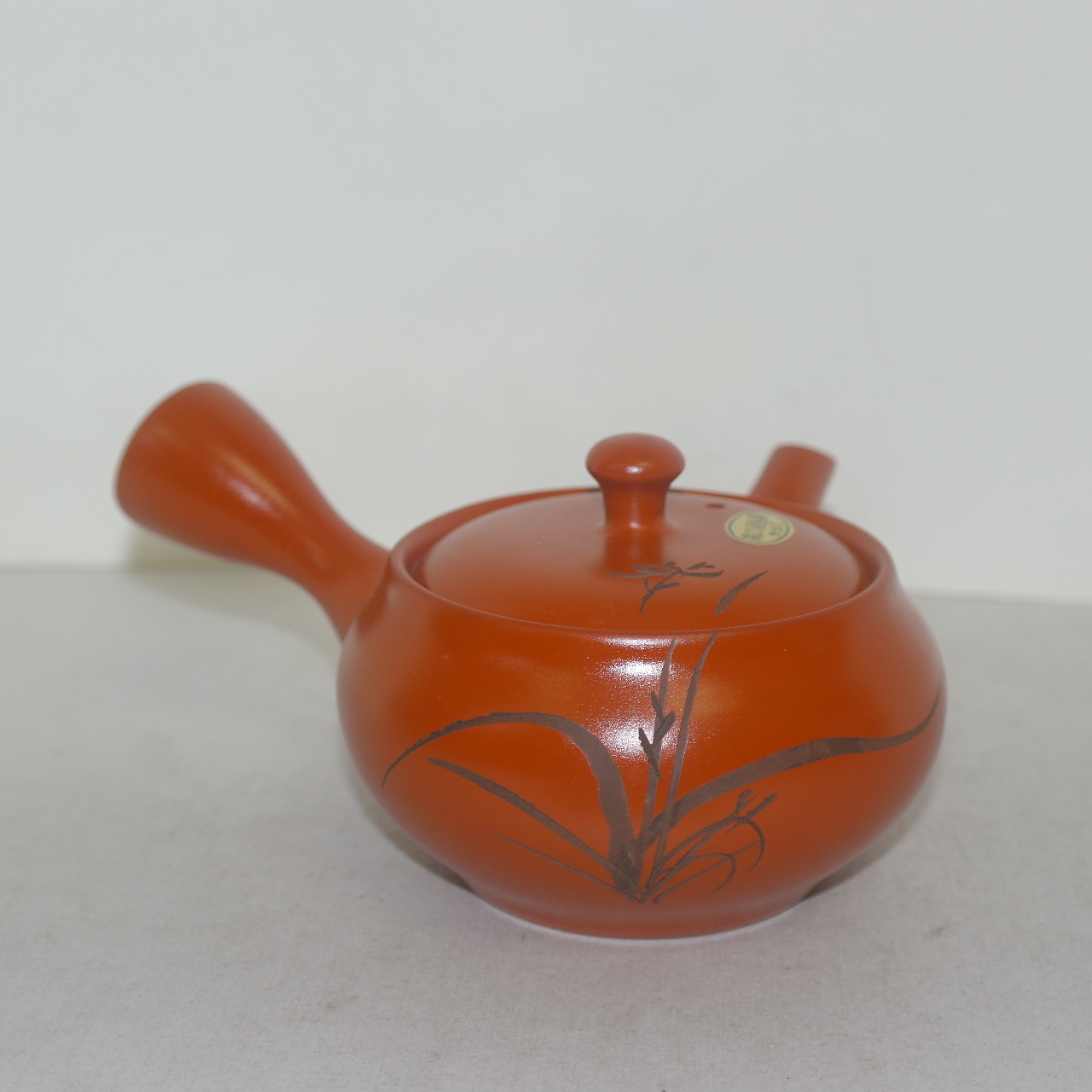 자사도자기 음각초화문 미사용 다관