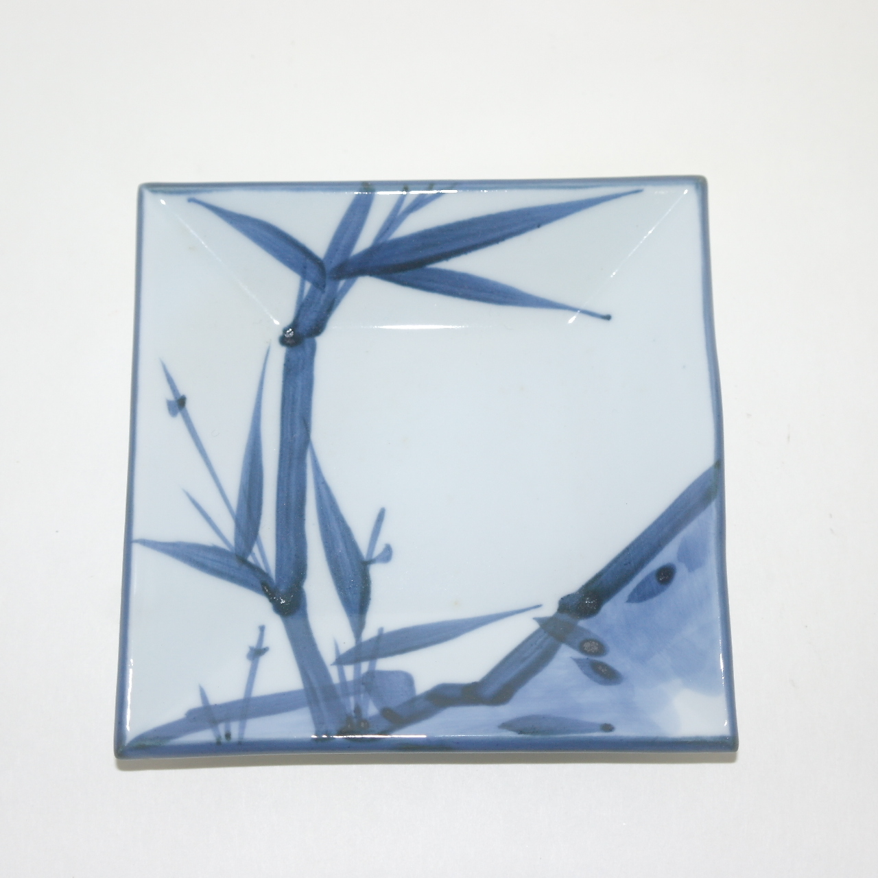 청화백자 화문 사각죽문완 5점셋트