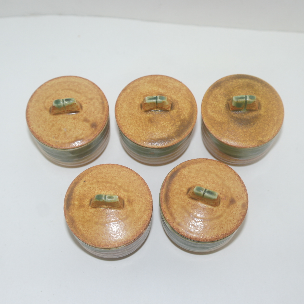 청자 두껑있는 잔 5점셋트