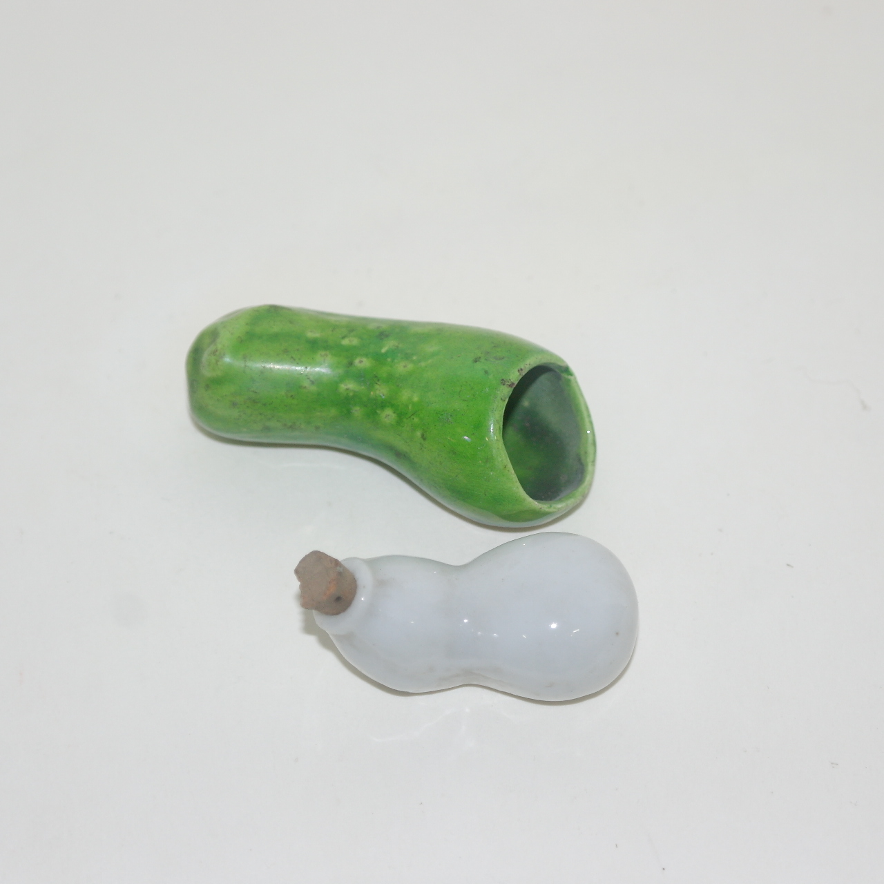 청화백자 여인모양 저분받침외 일괄